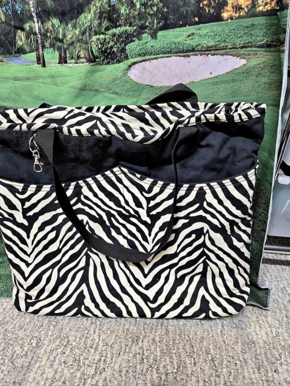 Designs by Gigi Zebra Print Tote Bag in Black & White